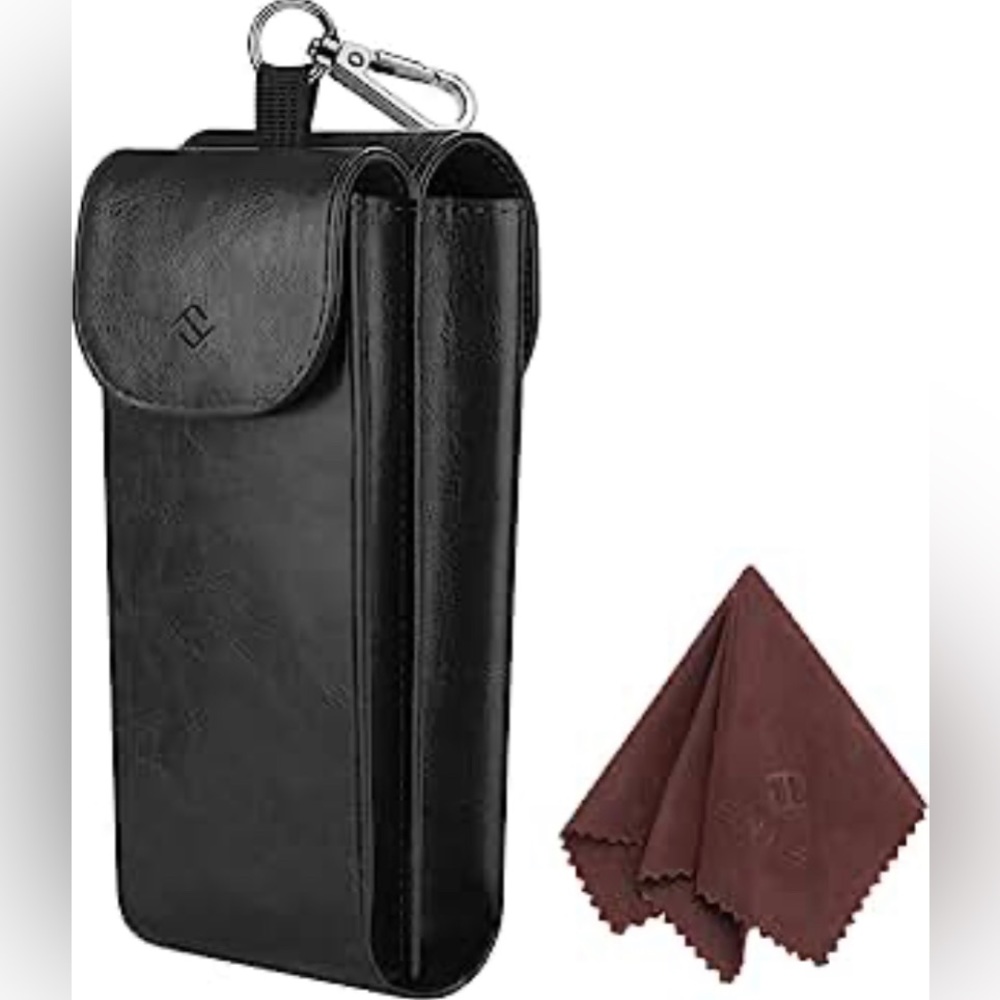 FINTIE Portable Double Glasses Case with Carabiner Hook